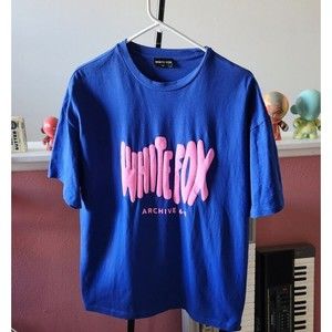 White Fox Archive 6.0  Tshirt - Medium Large - Blue & Hot Pink Malibu Tee - M/L